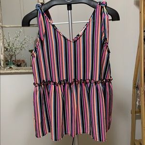 Multicolor Peplum Tank
